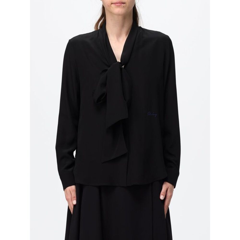 Burberry Pure Silk Shirt With Pussy-Bow Collar And Concealed Closure